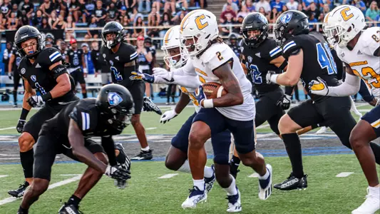 Jamoi Mayes runs after the catch at EIU