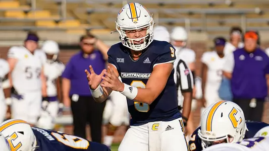 Preston Hutchinson barks orders pre-snap in the win over North Alabama.