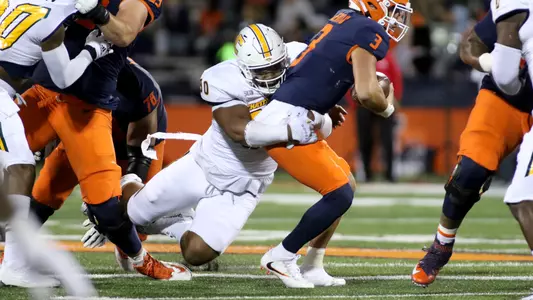 Devonnsha Maxwell moves into 2nd all-time with the 1st of 2 sacks at Illinois.