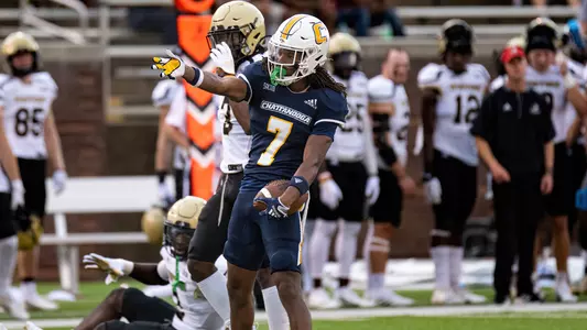 Freshman Javin Whatley celebrates a first down in the win over Wofford.