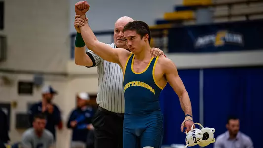 Franco Valdes gets his hand raised after a strong performance against Davidson