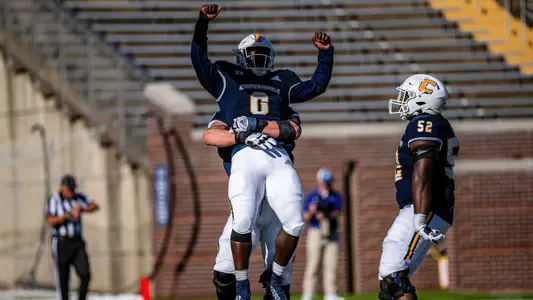 Ailym Ford celebrates his TD against Western Carolina