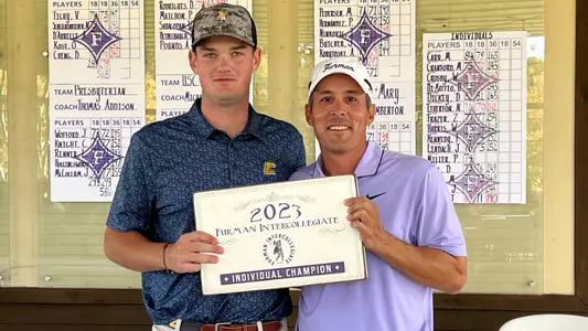 Paul Conroy is awarded as individual champion of the 2023 Furman Intercollegiate
