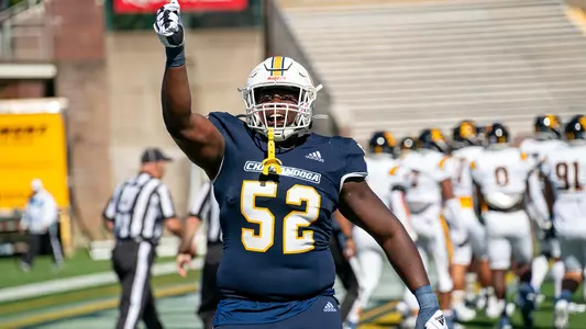 Almarion Crim celebrates a Gino Appleberry TD in the win over ETSU