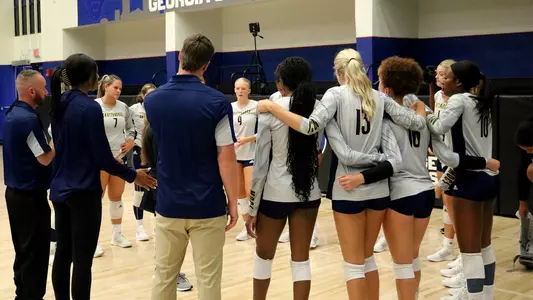 VB team huddle