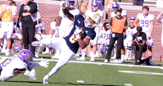 Javin Whatley gets tripped up on a crossing route nearly breaking yet another big play against Western Carolina