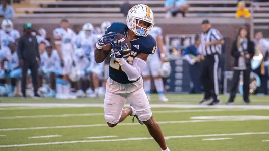 Jordan Walker intercepts a Citadel pass in the Mocs 2023 win