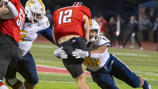 Alex MItchell lays a crushing blow on Austin Peay's QB In the 2023 Playoff win