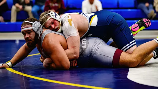Kaleb Snodgrass gets a takedown early against Little Rock