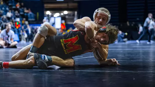Brayden Palmer has his Maryland opponent locked up in a shutout win to open his 2023 Southern Scuffle