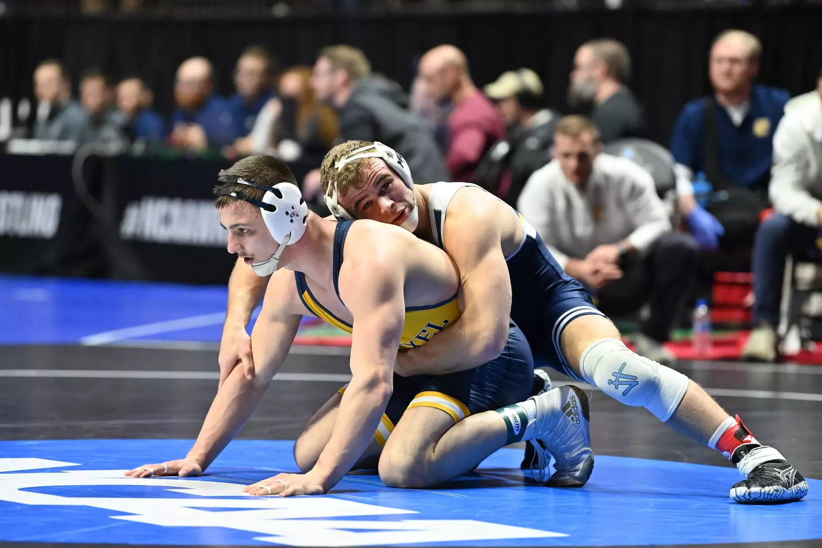 Rocky Jordan in first round action at the NCAA Wrestling Championships.