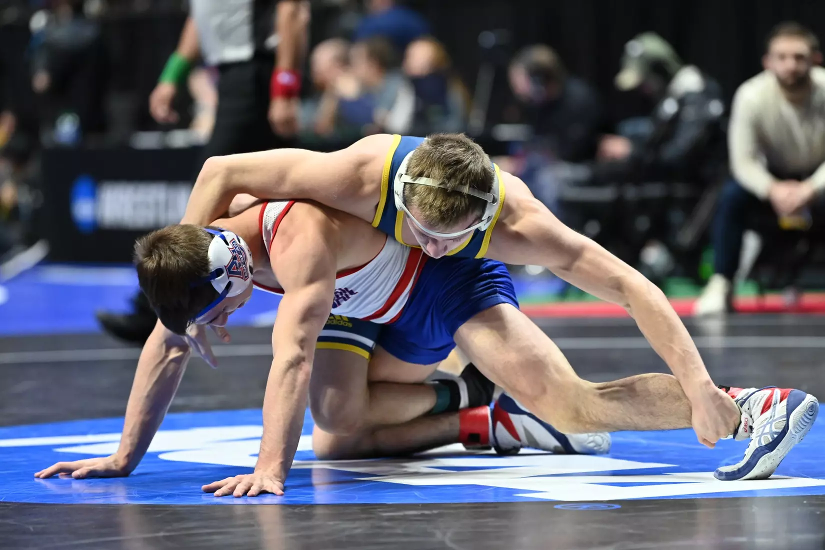 Brayden Palmer in action at the NCAA Wrestling Championships.