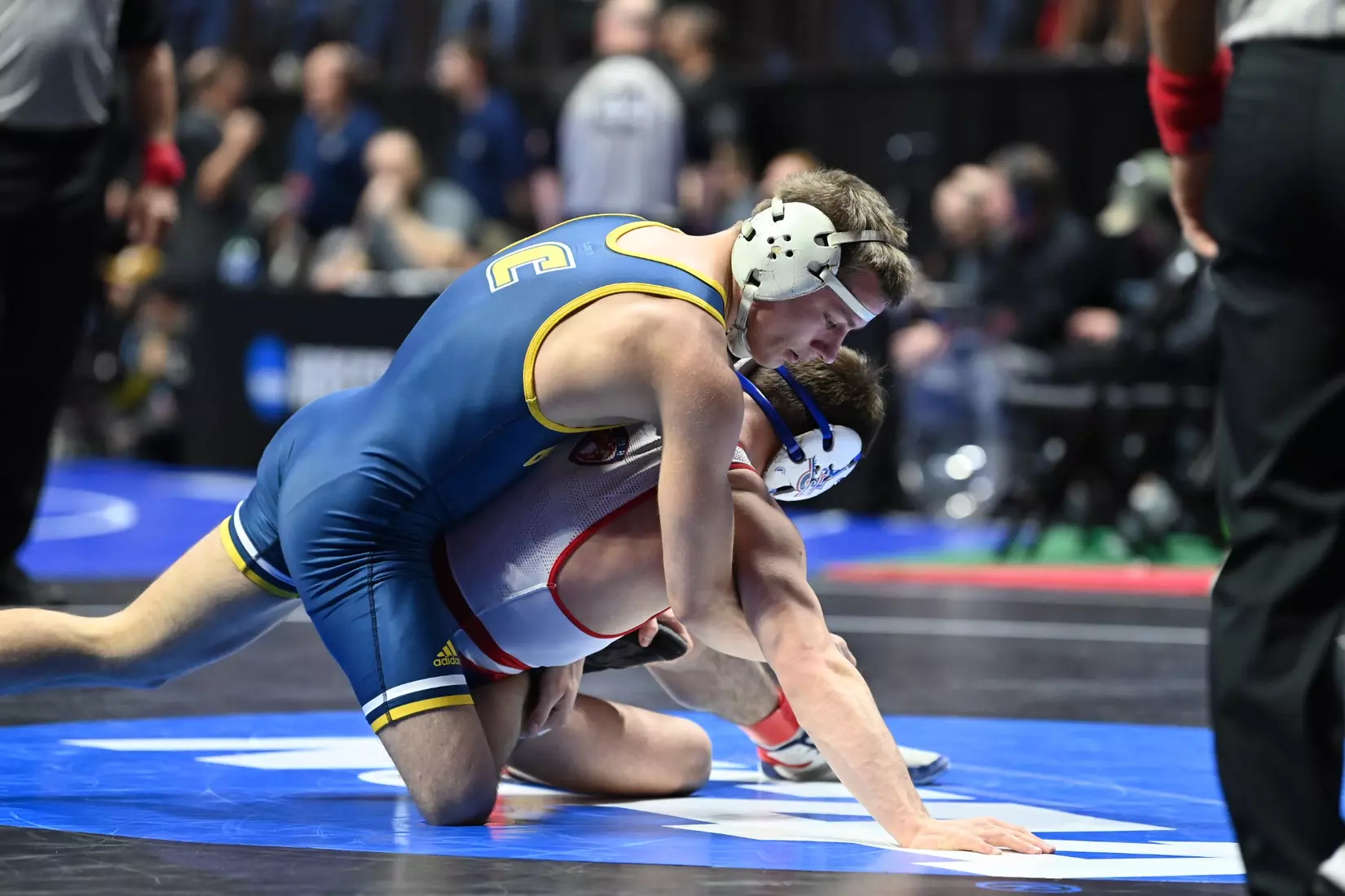 Brayden Palmer in action at the NCAA Wrestling Championships.