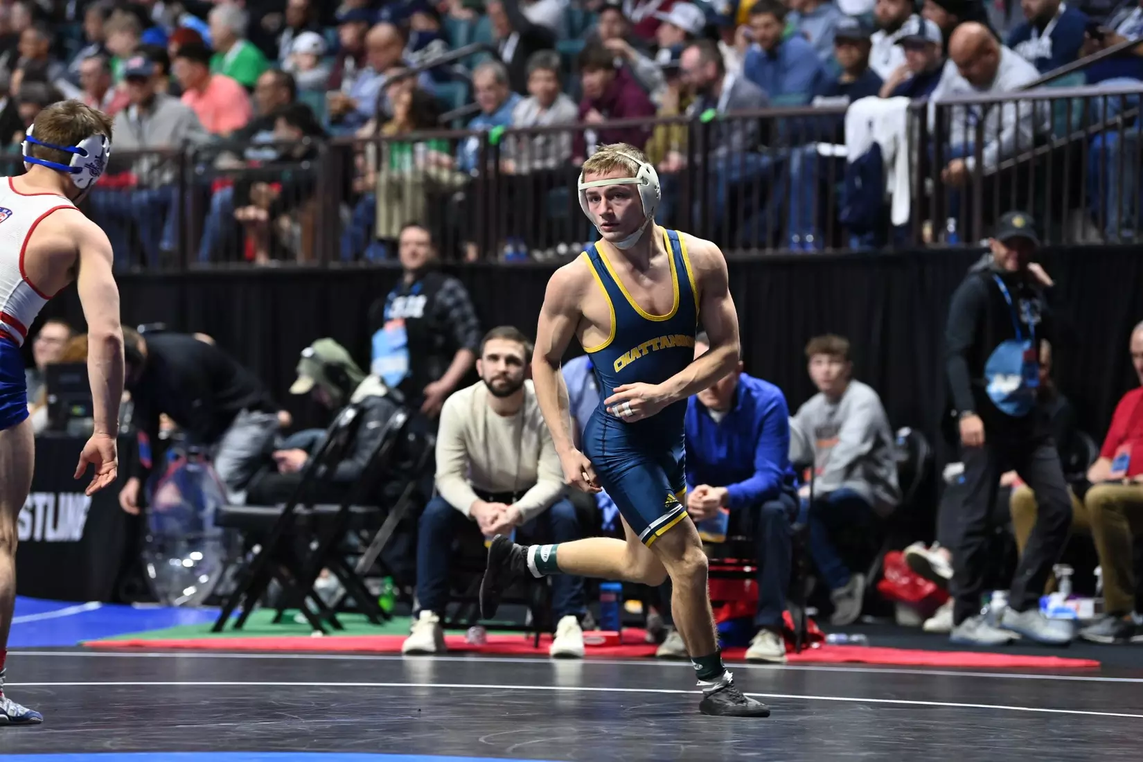 Brayden Palmer in action at the NCAA Wrestling Championships.