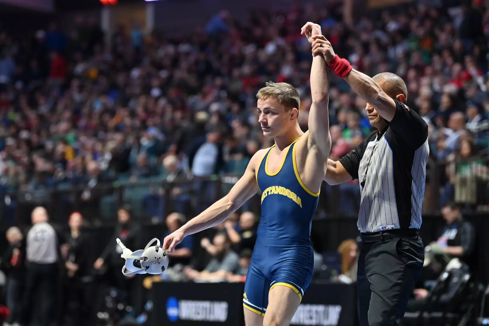 Brayden Palmer in action at the NCAA Wrestling Championships.