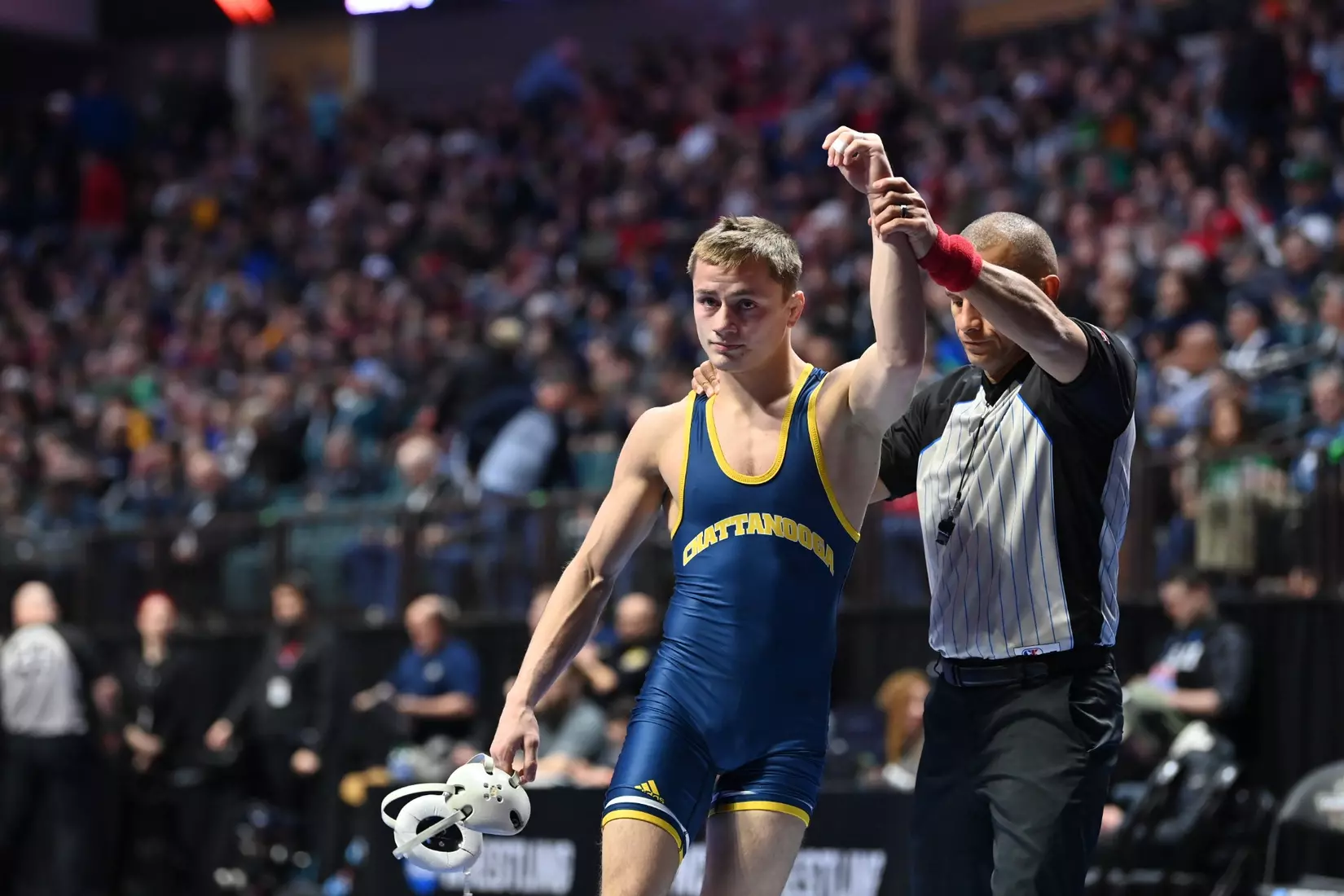 Brayden Palmer in action at the NCAA Wrestling Championships.