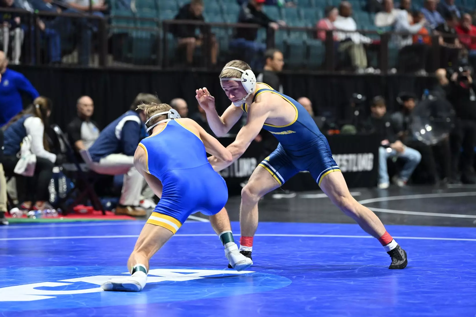 Brayden Palmer in action at the NCAA Wrestling Championships.