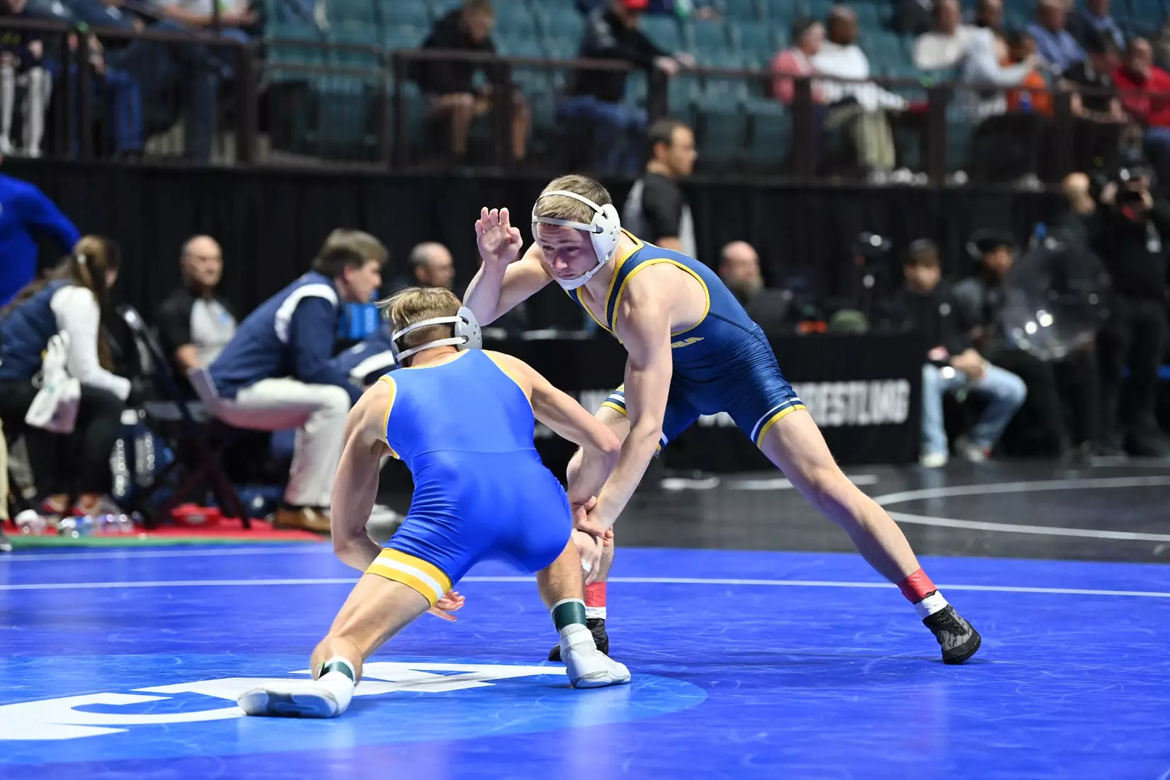 Brayden Palmer in action at the NCAA Wrestling Championships.