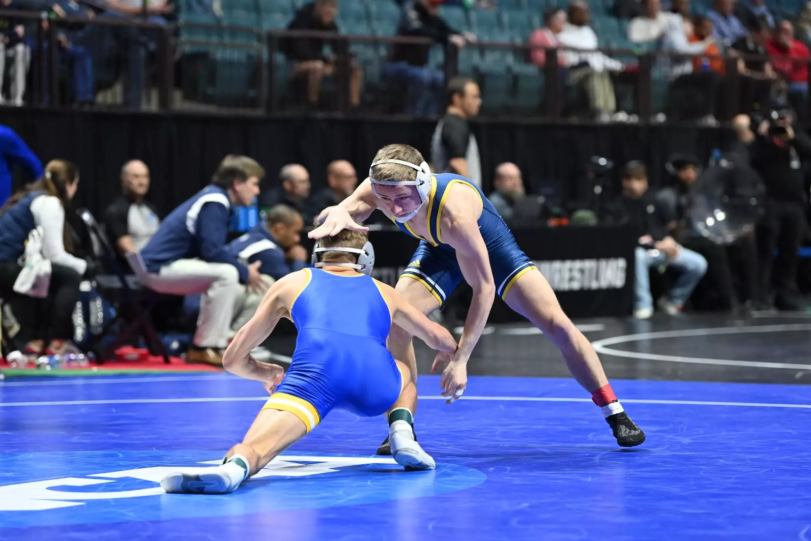 Brayden Palmer in action at the NCAA Wrestling Championships.