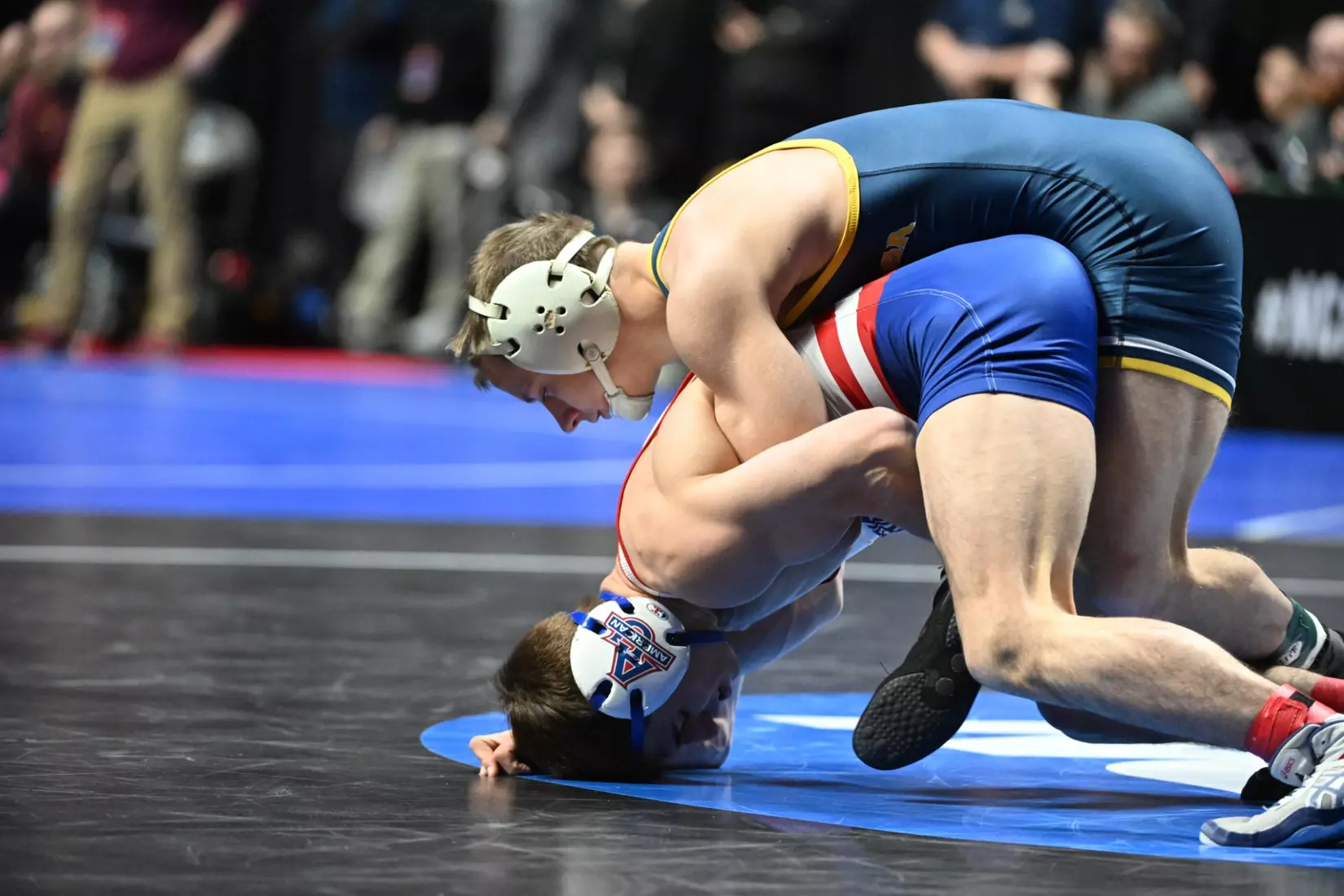 Brayden Palmer in action at the NCAA Wrestling Championships.
