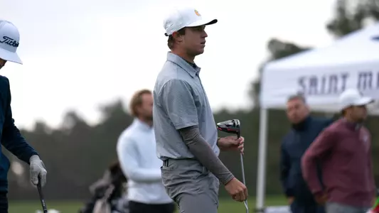 Garrett Engle follows his tee shot at the St. Mary's Invitational