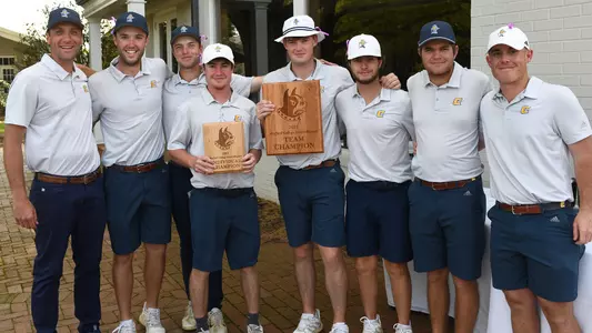 The Chattanooga Mocs celebrate their 3rd win of the season at the Wofford Intercollegiate