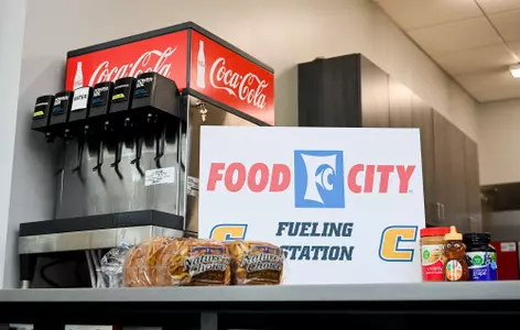 Food City and UTC representatives attend an event Thursday, May 25 in the Brenda Lawson Student-Athlete Success Center to announce that Food City will be funding a Fueling Station featuring healthy food options for athletes.