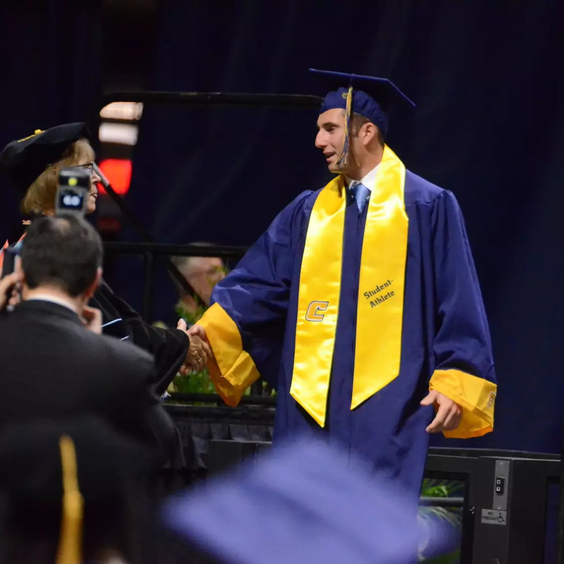After leading the men's tennis team to the 2023 SoCon Regular Season title, Kerim Hyatt completed his degree in Exercise Science.