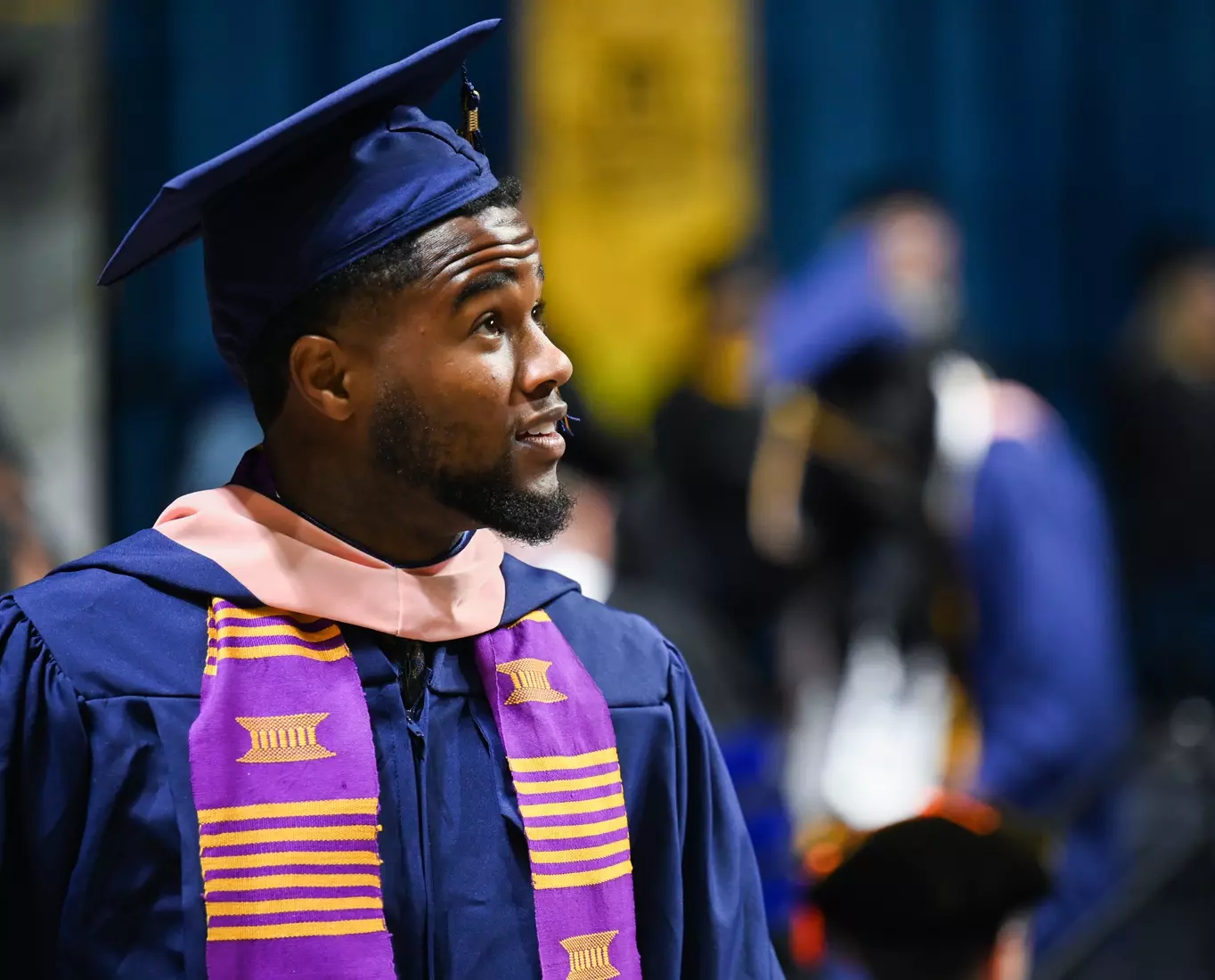 Students graduate during the Graduate school commencement ceremony, May 5, 2023 in McKenzie Arena.