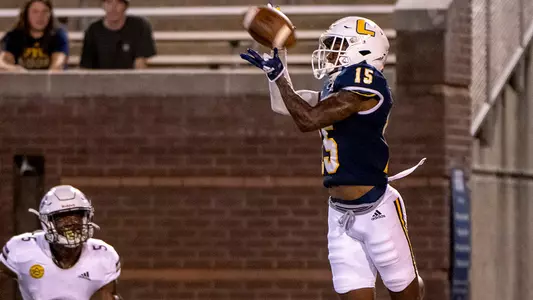 Kam Brown picks off a North Alabama pass in the end zone of the 2022 Homecoming win