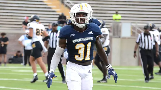 Bo Spearman is excited at another stop against Kennesaw State.