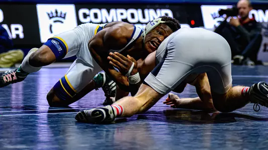 Isaiah Powe works the mat in winning 3rd-place bout at the 2024 Southern Scuffle.