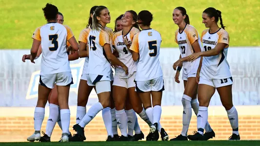 Mocs celebrate Sylvie Keck's goal