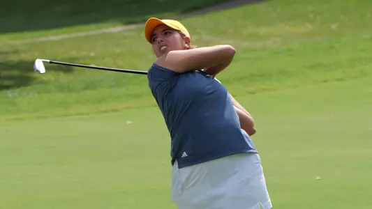 Giulia Foresta watches her ball flight in round two at Vanderbilt