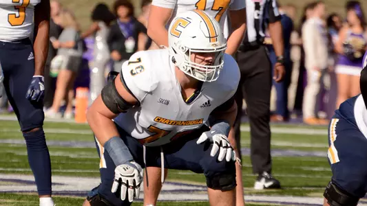 Dave Monnot III is in his stance awaiting the snap at Western Carolina