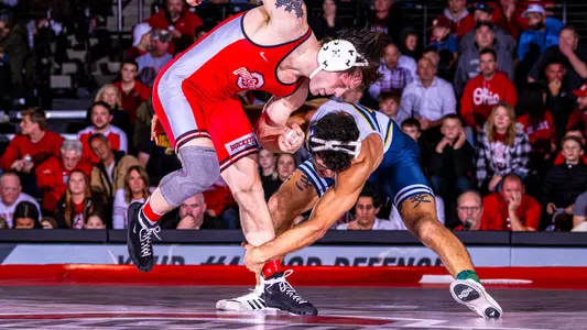 Noah Castillo gets the ankle in a tight battle at Ohio State