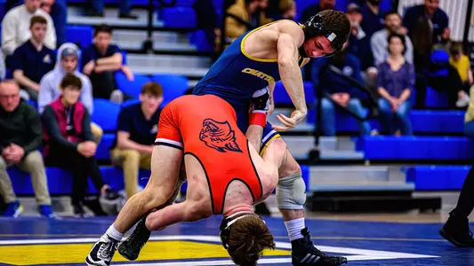 Blake Boarman controls his Davidson opponent
