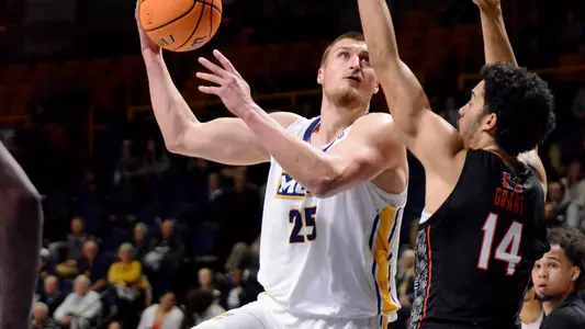 Jan Zidek goes old school scoring on a running sky hook in the home home win over Mercer