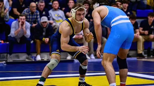 Matthew Williams in a neutral position looking for an opening against The Citadel