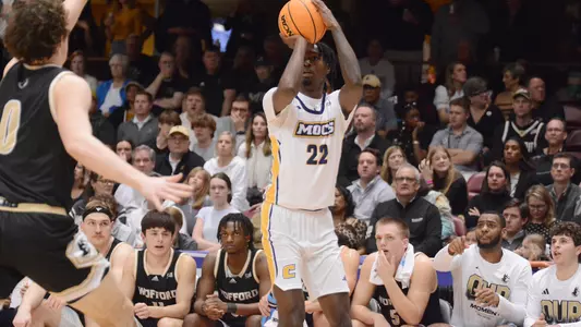 Demetrius Davis hits the first of his four 3s in the SoCon Quarters win over Wofford
