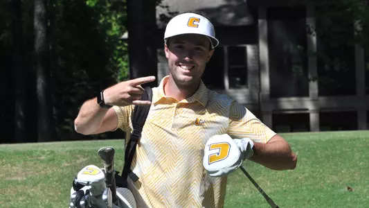 Samuel Espinosa flashes the Power C with his right hand coming off the tee after crushing another drive.