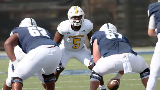Kameron Brown reacts to the snap in the win at Samford