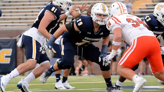 Dave Monnot III comes off the snap in the home opener against Mercer