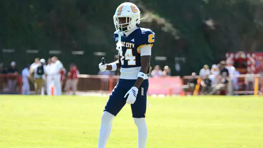 KJ Sejour gives the thumbs up prior to a play in the win at VMI