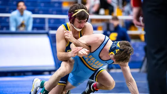 Cooper Flynn in the midst of a dominant 1st period ride following his opening takedown at Kent State