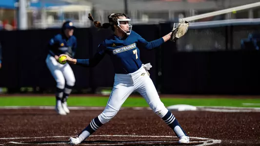 Softball pitcher throwing the ball