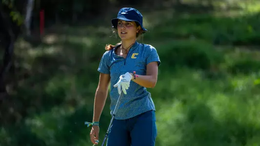 Violeta Fernandez-Tagle contemplates her drive looking down the fairway at Vandy.