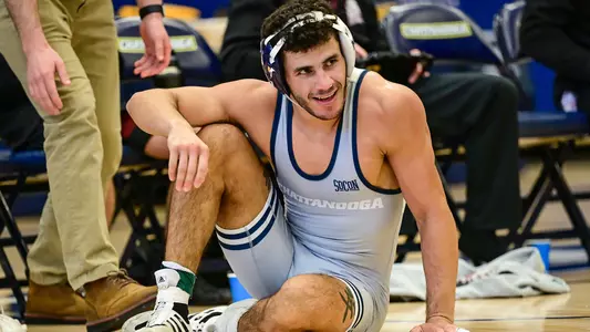 Noah Castillo looks upon his prey during a stoppage in his tech fall drubbing of Bellarmine