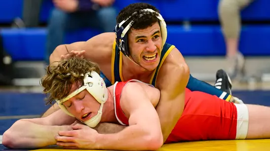 Noah Castillo puts a tough ride on his opponent from Gardner-Webb