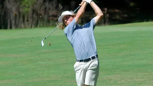 Camden Braidech's patented high finish following his fairway effort at SoCon Championships.